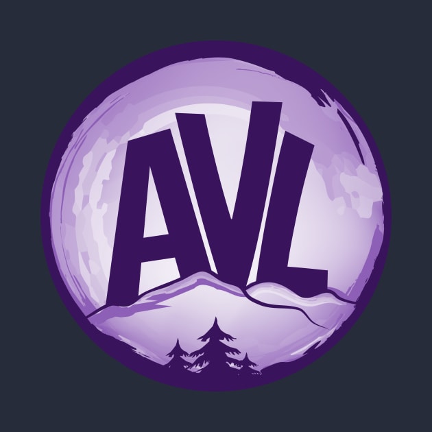 AVL - Asheville, NC - Watercolor Purple 19 by AVL Merch