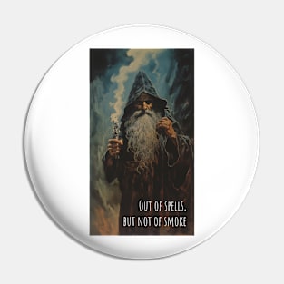 OUT OF SPELLS - DARK FANTASY WIZARD SHIRT Pin