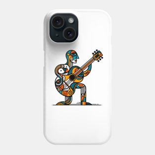 Guitar illustration. Guitar illustration in cubist style Phone Case