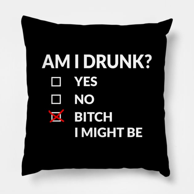 Am I Drunk Bitch I Might Be Drinking Pillow by SnugFarm