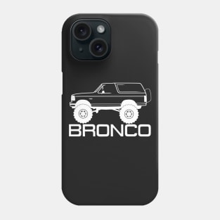 1992-1996 Bronco Side w/Tires, White Print Phone Case