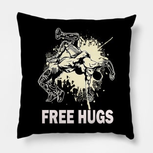 Free Hugs Wrestling Mens Youth Wrestling lover Pillow