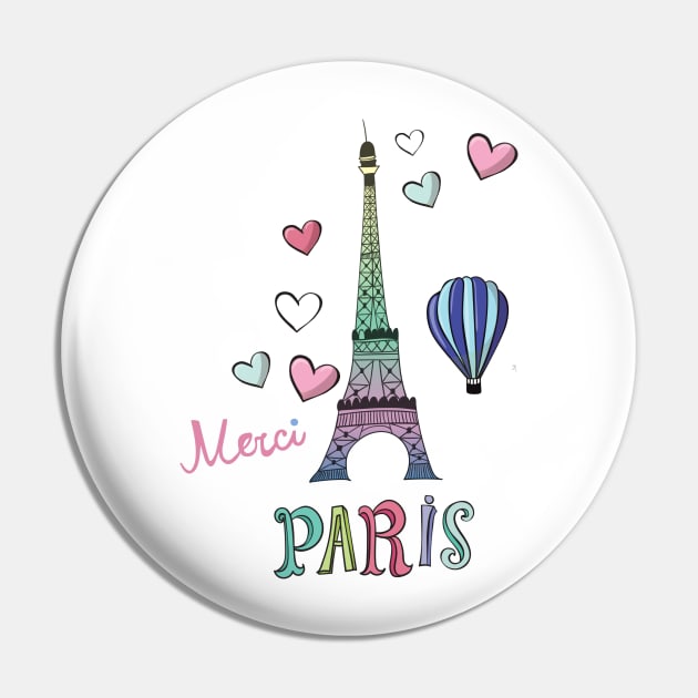 Colorful Paris Art Pin by AlondraHanley