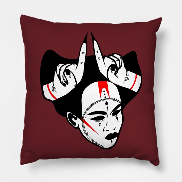 Demonic Geisha Pillow by FUN ART