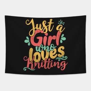 Just A Girl Who Loves Knitting Gift print Tapestry