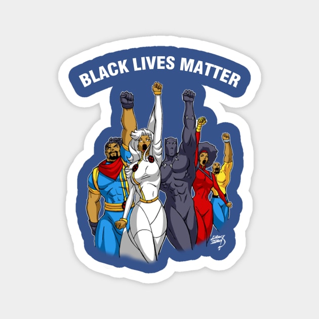 Black Lives Matter Heroes Dark T-Shirt Black Lives Matter T-Shirt Magnet by DinahFielder