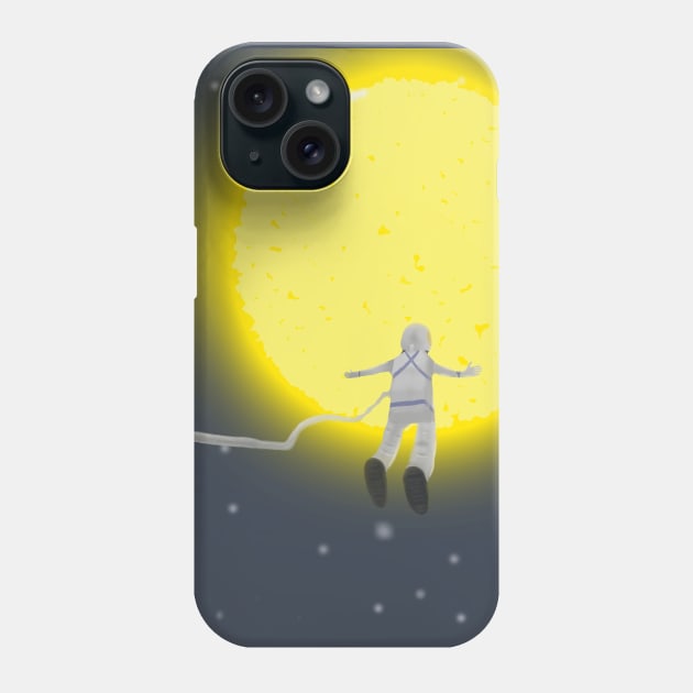 Astronaut in space against the background of the sun. Phone Case by EvgeniiV