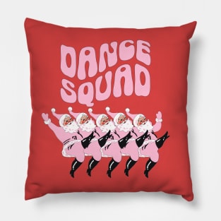 Dance Squad, Pink Christmas, Retro Santa, Gift For Dance Lover Pillow