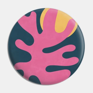 Abstract Shapes Botanical - Pink Blue Pin