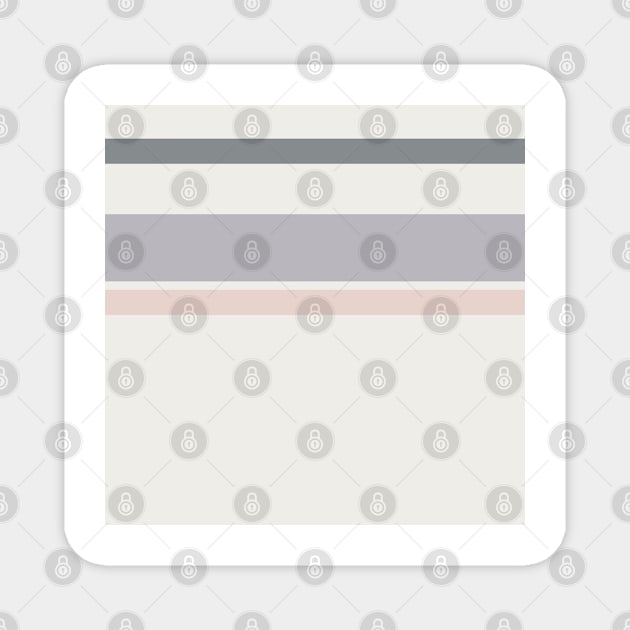 A neat arrangement of Very Light Pink, Philippine Gray, Gray (X11 Gray) and Lotion Pink stripes. Magnet by Sociable Stripes