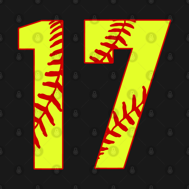 Fastpitch Softball Number 17 #17 Softball Shirt Jersey Uniform Favorite Player Biggest Fan by TeeCreations