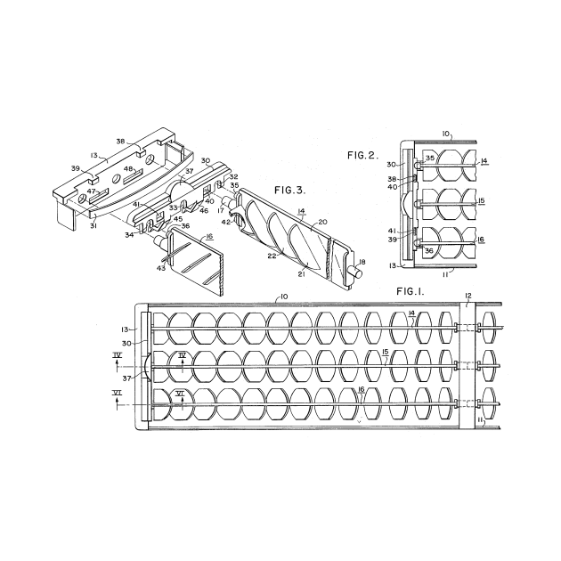 Louver Adjusting Mechanism Vintage Patent Hand Drawing by TheYoungDesigns