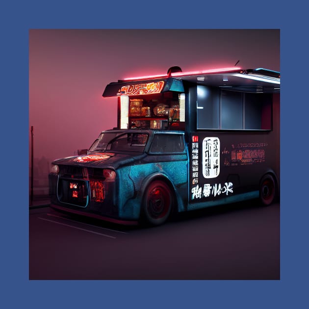 Cyberpunk Tokyo Ramen Food Truck by Grassroots Green