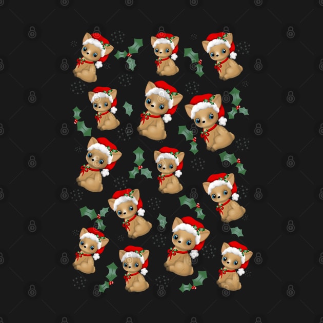 Christmas deers in santa hats by Manxcraft