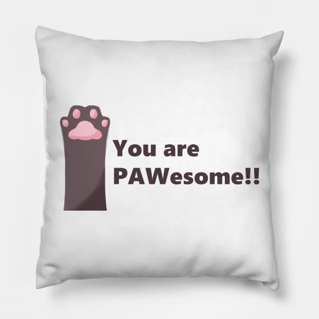 PAWsome Black Cat Paw Pillow by ArtsyStormy