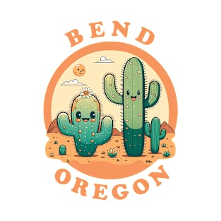 Bend Oregon Cute Kawaii Desert Cactus Couple T-Shirt