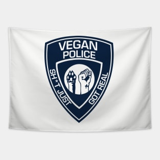 Vegan Police Badge Tapestry