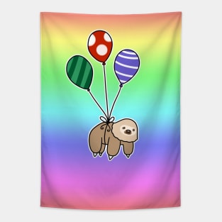 Balloon Two-Toed Sloth Rainbow Ombre Tapestry