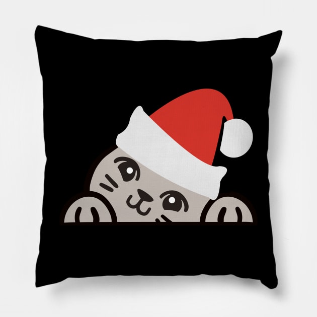 Cute Cat Christmas Gift Pillow by Anassein.os