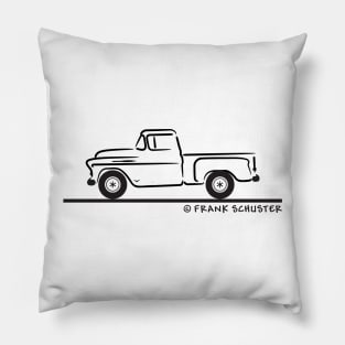 55 56 57 chevrolet pickup truck BLK Pillow