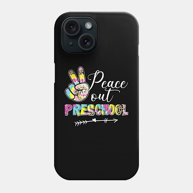 Tie Dye Peace Out Preschool Last Day of School Summer Beach Phone Case by fatmehedo8