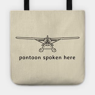 Floatplane line drawing "pontoon spoken here" black Tote