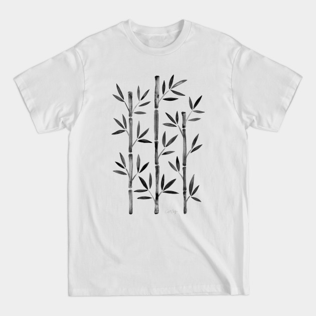 Disover Black Bamboo - Floral Design - T-Shirt