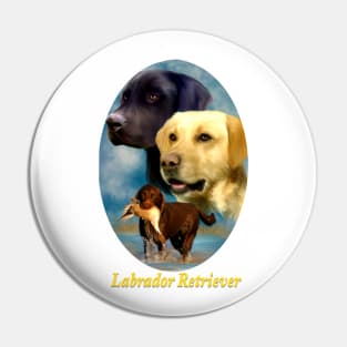 Labrador Retrievers Breed Art with Nameplate Pin