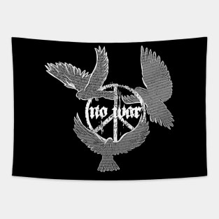 Peace sign white dove Tapestry