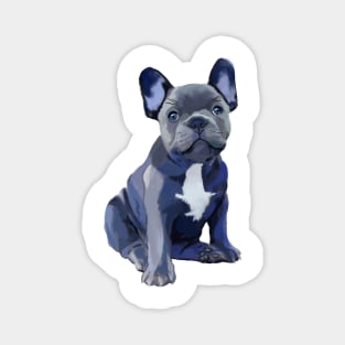 Painting of a French Bulldog in Blues Magnet