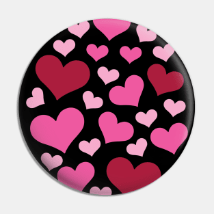 Hearts | Love | Pink | Oval | Black Pin