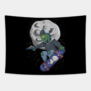 Alien Skateboard in Space Tapestry