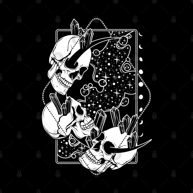 Moon skulls and crystals by Von Kowen