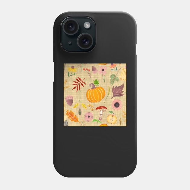 Pumpkin patch pattern Phone Case by Papergrape