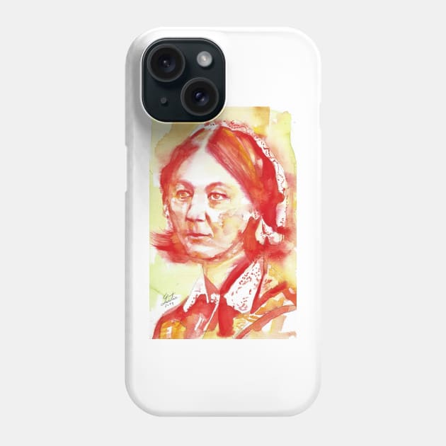 FLORENCE NIGHTINGALE watercolor portrait .1 Phone Case by lautir