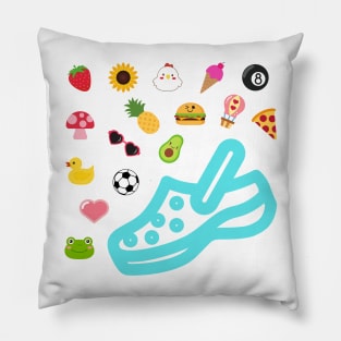 Croc with charms stickers Pillow