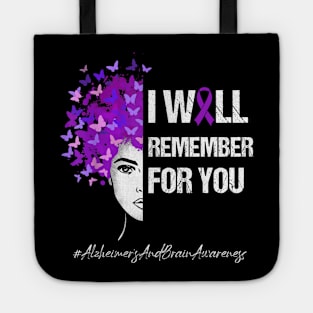 Butterflies I Will Remember Alzheimer's And Brain Awareness Tote