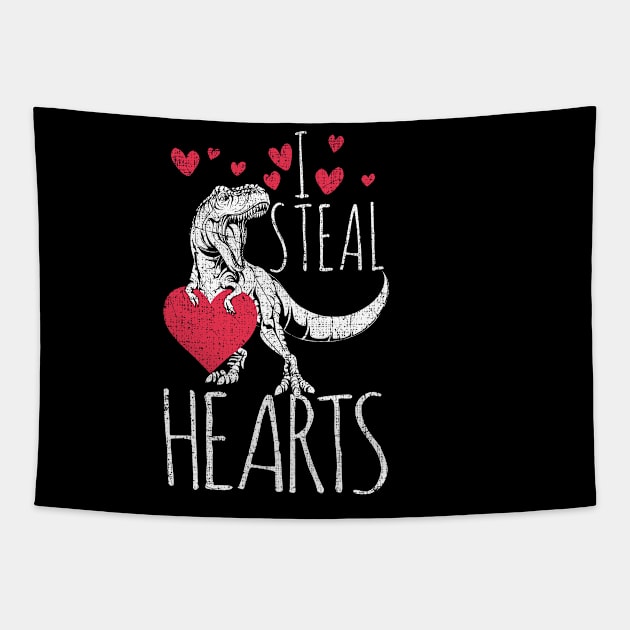 I steal hearts - t-rex dinosaur and heart Tapestry by ozalshirts