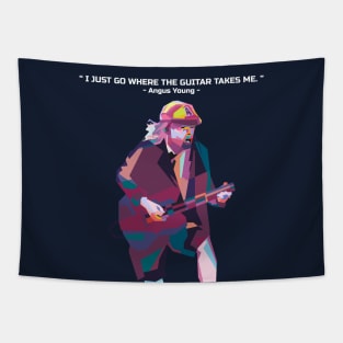 Abstract Angus Young and his quotes in WPAP Tapestry