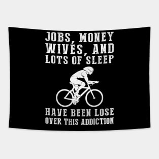 Pedalmania: Embrace the Hilarious Cycling Addiction Tee! Tapestry