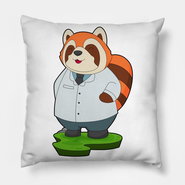 Red Panda Doctor Pillow by Markus Schnabel