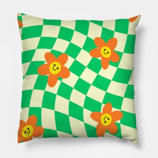 Swirl 70S Retro Floral Pattern Pillow