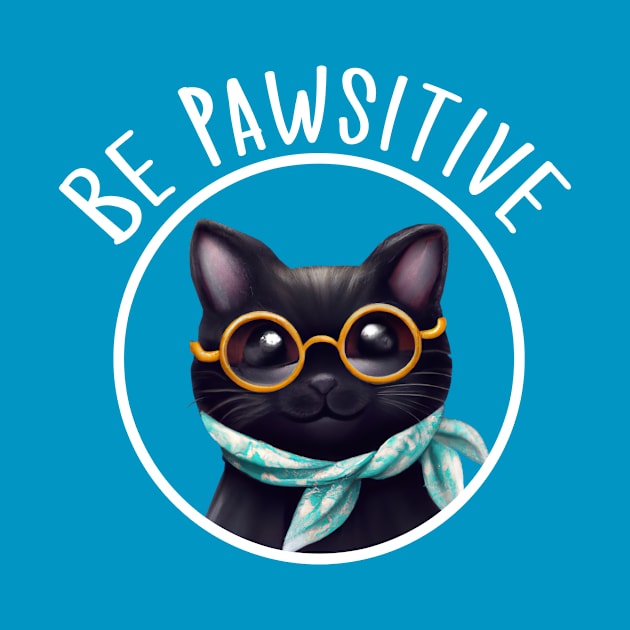 Stay Pawsitive Shirt, Be Pawsitive Shirt, Cat Positivity Shirt, Sarcastic Cat Shirt, cute paw t-shirt, Pawsitive Catitude, Funny Cat Lady Gift, Cat Mom Shirt Gift, Nerd Cat Shirt, Funny Nerdy Cat, Cute Nerd Cat Shirt, Cute Nerd Shirt, Cat Owner Gift Tee by GraviTeeGraphics