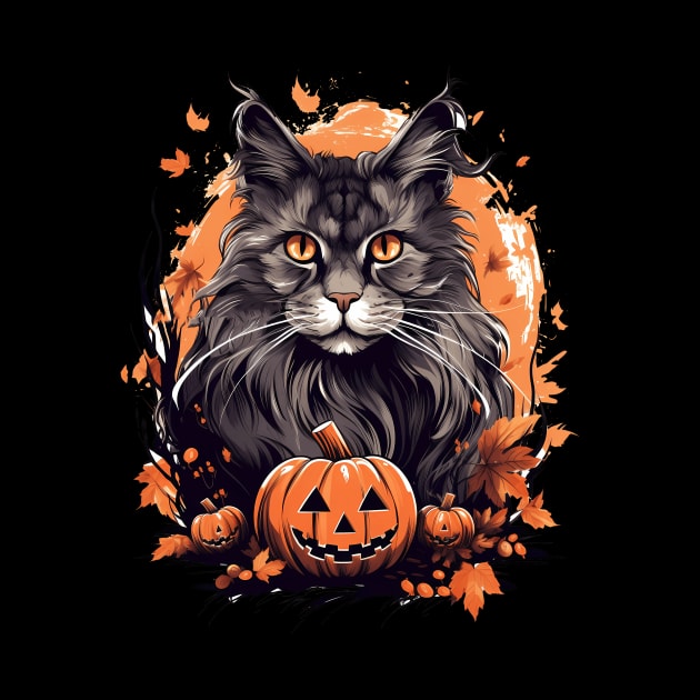 Maine Coon Cat Halloween, Cat Lover by dukito