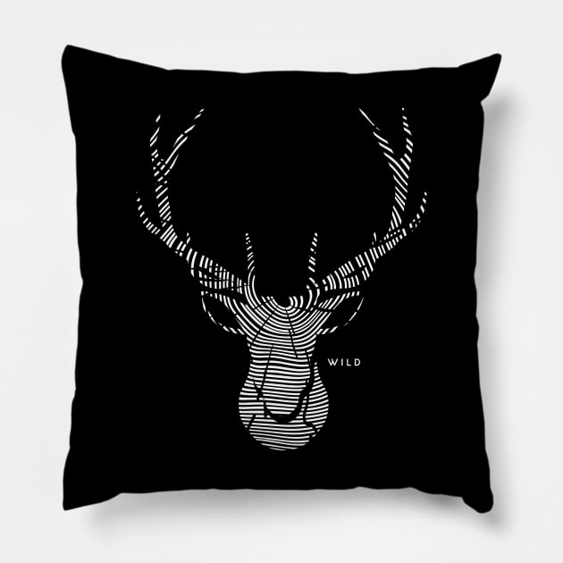 wild-wood-deer Pillow by Johann Brangeon