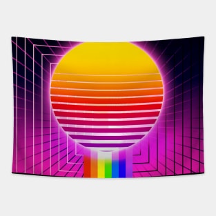 Ray of Sunshine Synthwave Tapestry