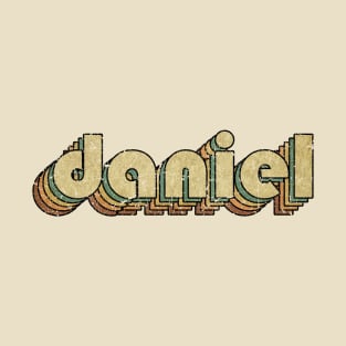 Daniel // Vintage Rainbow Typography Style // 70s T-Shirt