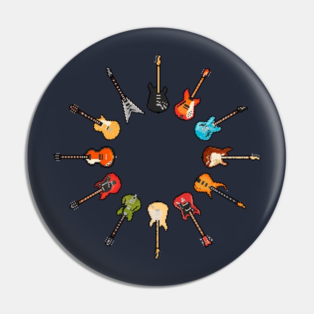 Colorful Guitar Sunburst Pin by gkillerb