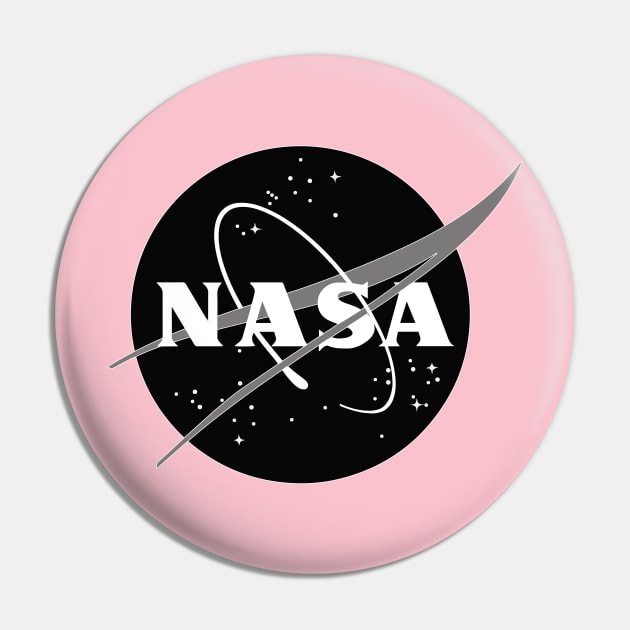 Black Nasa Logo National Aeronautics and Space Administration 2019 Moon Rocket Pin by Prolifictees