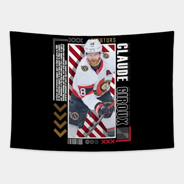 Claude Giroux Paper Poster Version 10 Tapestry by art.Hamdan